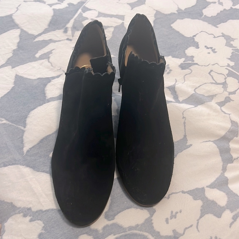 Jack Rogers black suede Marianne booties size 10 new never worn